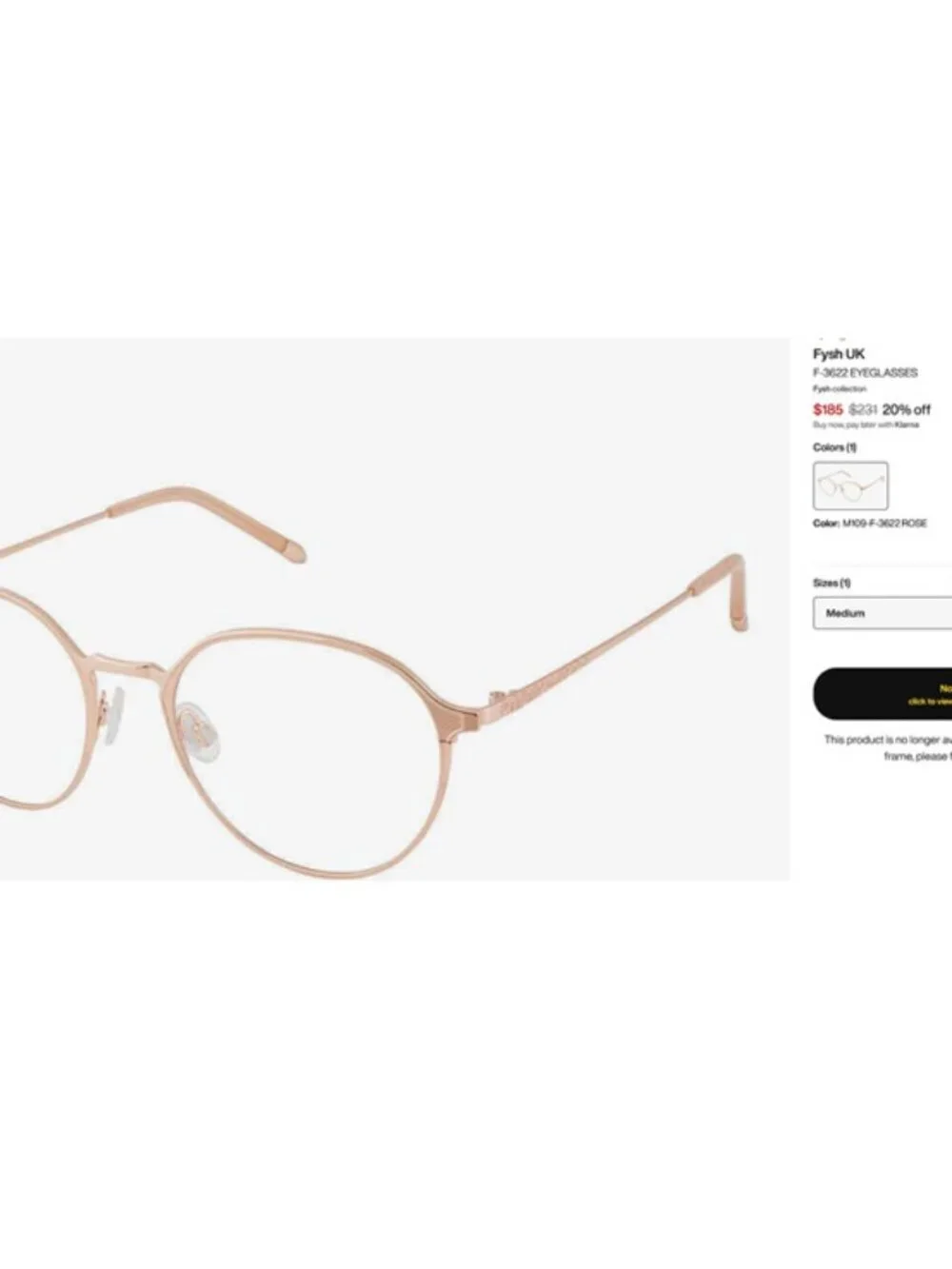 FYSH EYEWEAR 3622 M109 51-18-135 ROSE GOLD Metal FRAMES Full Rim